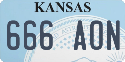 KS license plate 666AON
