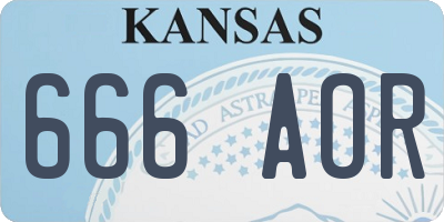 KS license plate 666AOR