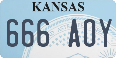 KS license plate 666AOY