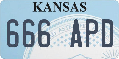 KS license plate 666APD