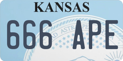 KS license plate 666APE