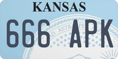 KS license plate 666APK