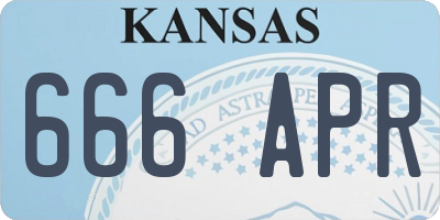 KS license plate 666APR