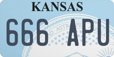 KS license plate 666APU