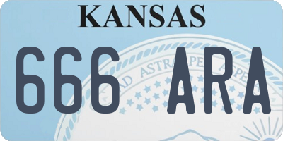 KS license plate 666ARA