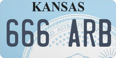 KS license plate 666ARB