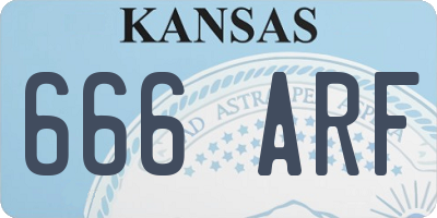 KS license plate 666ARF