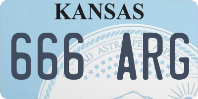 KS license plate 666ARG