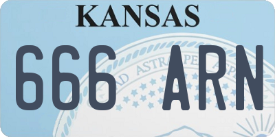 KS license plate 666ARN