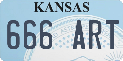 KS license plate 666ART