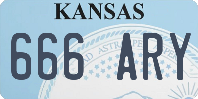 KS license plate 666ARY