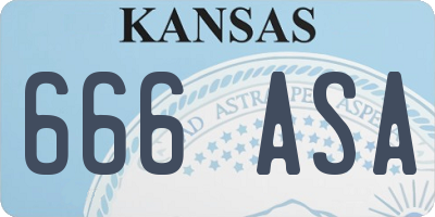 KS license plate 666ASA