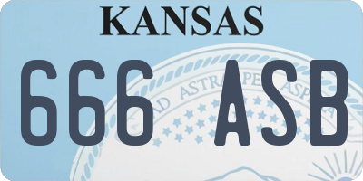 KS license plate 666ASB