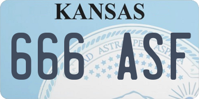KS license plate 666ASF