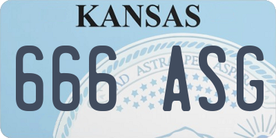 KS license plate 666ASG