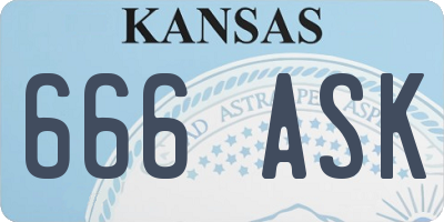 KS license plate 666ASK