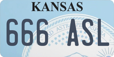 KS license plate 666ASL
