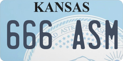 KS license plate 666ASM