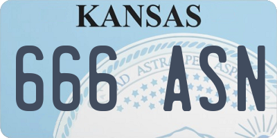 KS license plate 666ASN