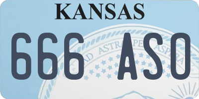 KS license plate 666ASO