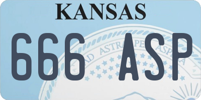 KS license plate 666ASP