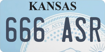 KS license plate 666ASR