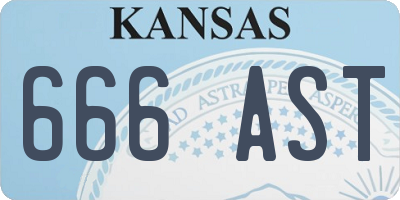 KS license plate 666AST