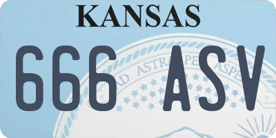 KS license plate 666ASV
