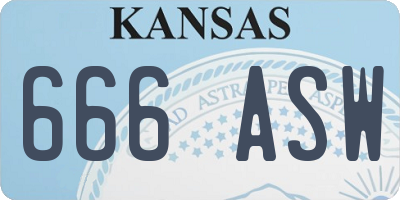 KS license plate 666ASW