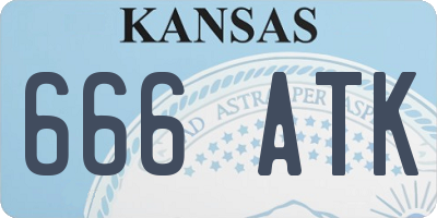 KS license plate 666ATK
