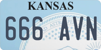 KS license plate 666AVN