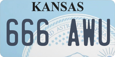 KS license plate 666AWU