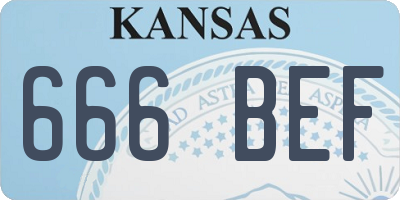 KS license plate 666BEF