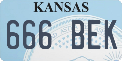 KS license plate 666BEK