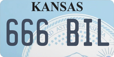 KS license plate 666BIL