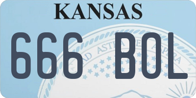 KS license plate 666BOL