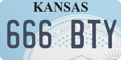 KS license plate 666BTY