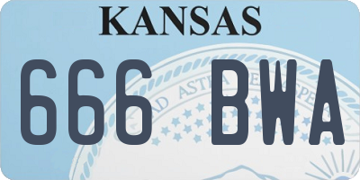 KS license plate 666BWA