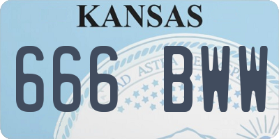 KS license plate 666BWW