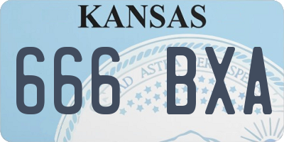 KS license plate 666BXA