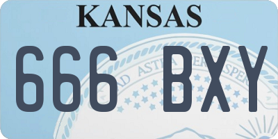 KS license plate 666BXY