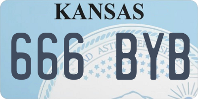 KS license plate 666BYB