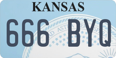 KS license plate 666BYQ