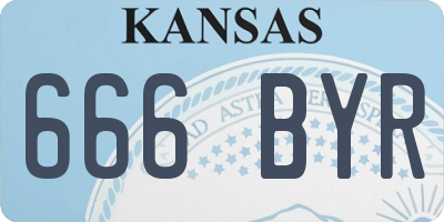 KS license plate 666BYR