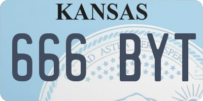 KS license plate 666BYT