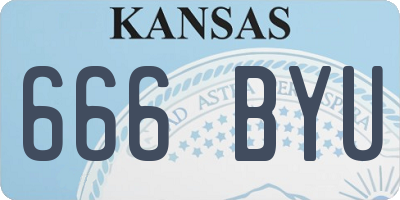 KS license plate 666BYU