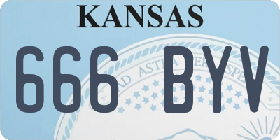 KS license plate 666BYV