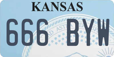KS license plate 666BYW