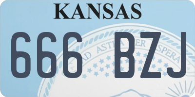 KS license plate 666BZJ