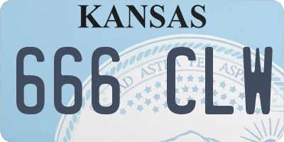 KS license plate 666CLW
